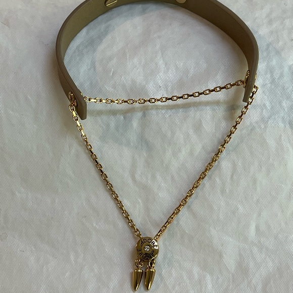 ADORE Crystal and Leather Slide Bracelet Beige & Black - Picture 3 of 8